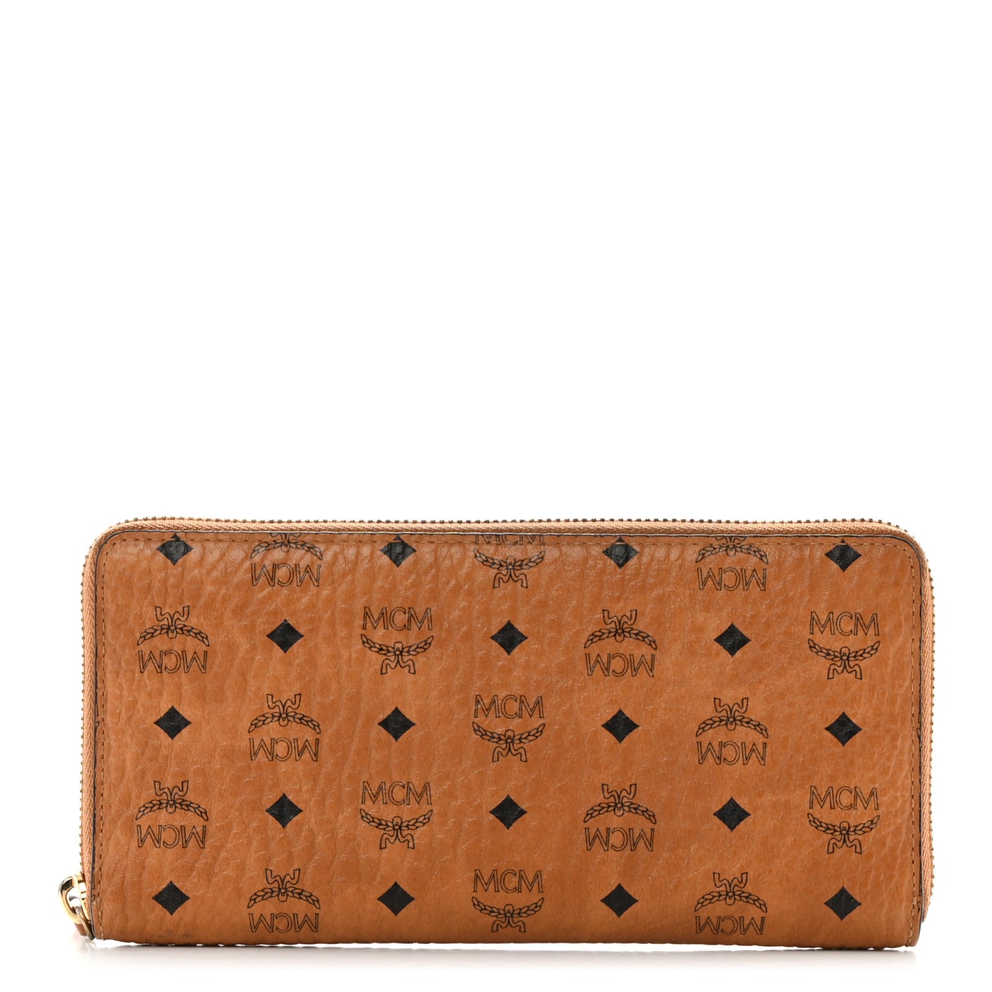 Visetos Large Zip Around Wallet Cognac