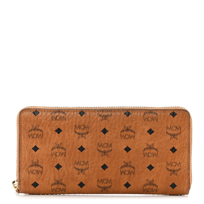 MCM Visetos Large Zip Around Wallet Cognac 1 of 8