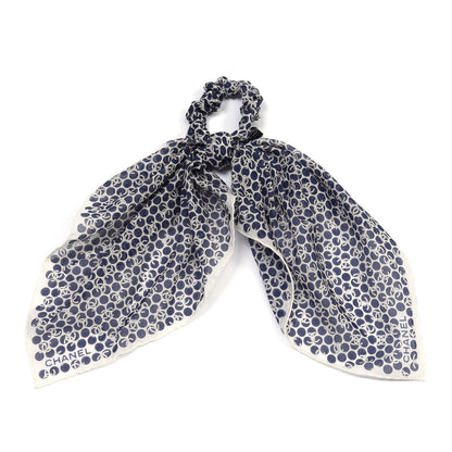 Chanel Silk CC Scrunchie and Scarf Hair Tie Set Ecru Bleu 4 of 4