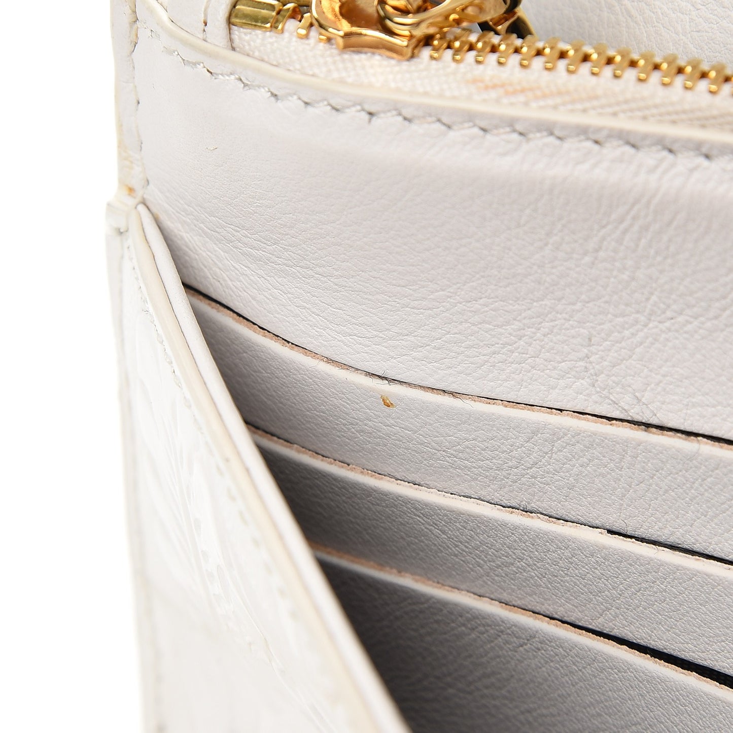 Calfskin Embossed Palazzo Chain Evening Bag White