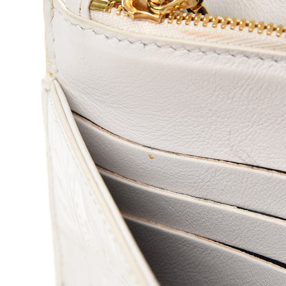 Versace Calfskin Embossed Palazzo Chain Evening Bag White 7 of 10