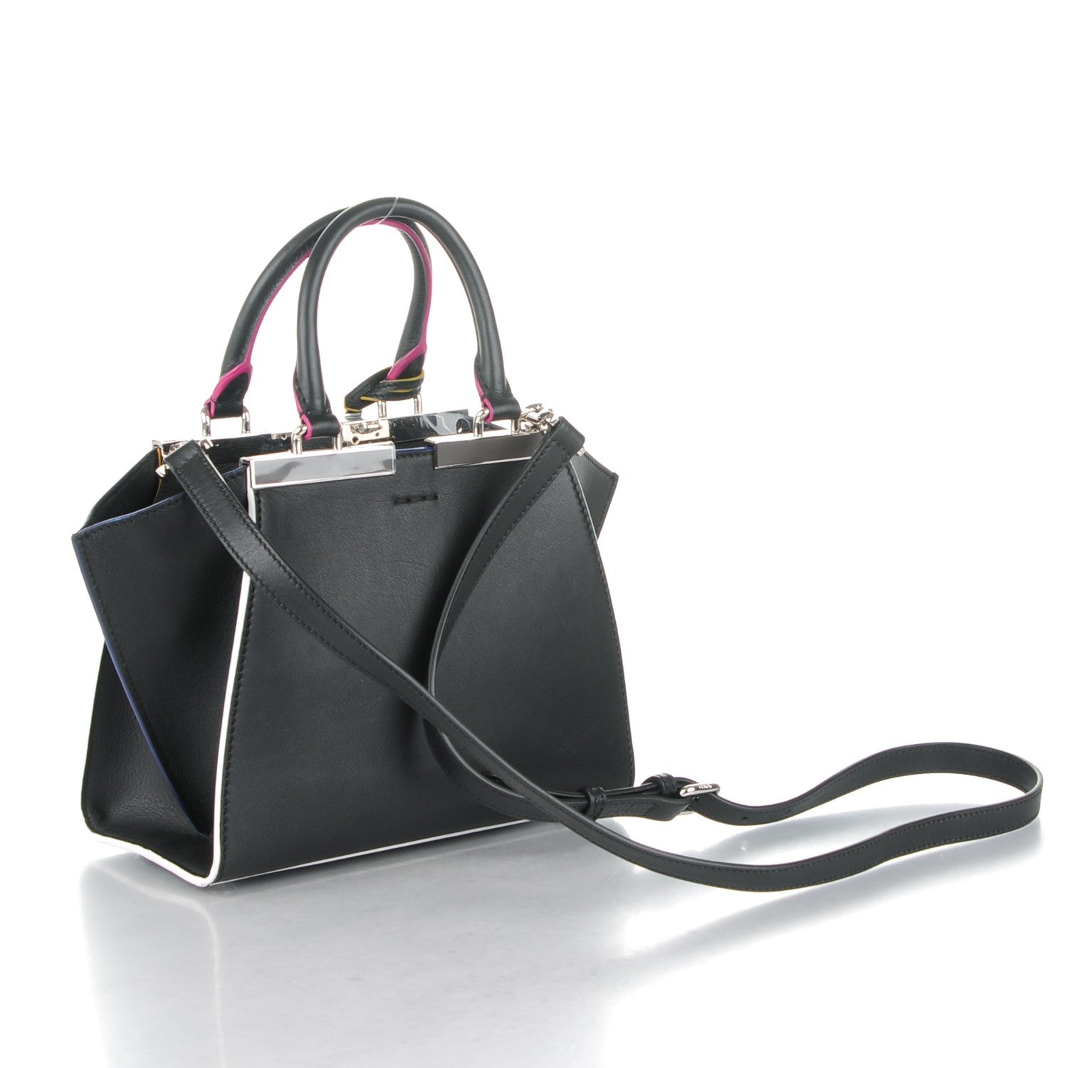 Fendi Vitello Dolce Mini 3Jours Tote Black 3 of 7