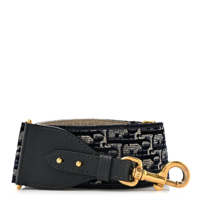 Christian Dior Velvet Oblique Shoulder Strap Blue 1 of 5