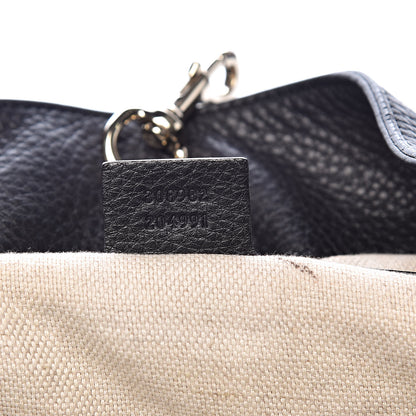 Gucci Pebbled Calfskin Medium Soho Chain Shoulder Bag Black 7 of 14
