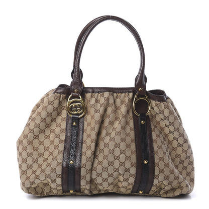 Gucci Monogram Medium Interlocking Icon Tote Dark Brown 1 of 9