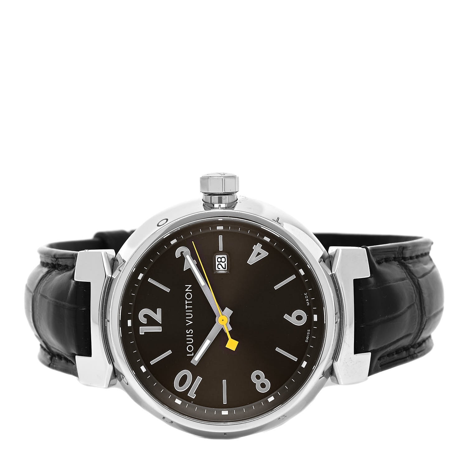 Louis Vuitton Stainless Steel Alligator 39mm Tambour Quartz Watch 2 of 5