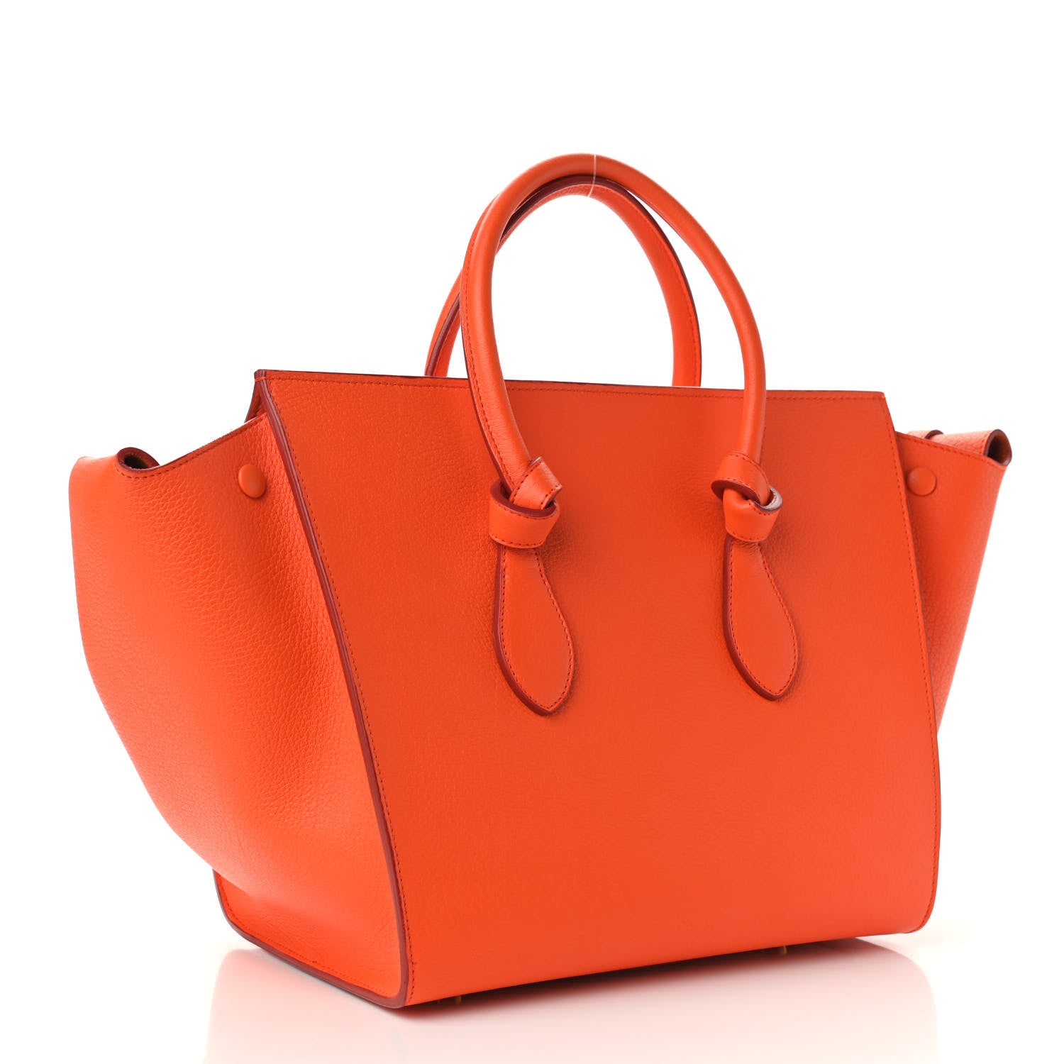 Celine Crisped Calfskin Small Tie Knot Tote Bright Orange 4 of 15