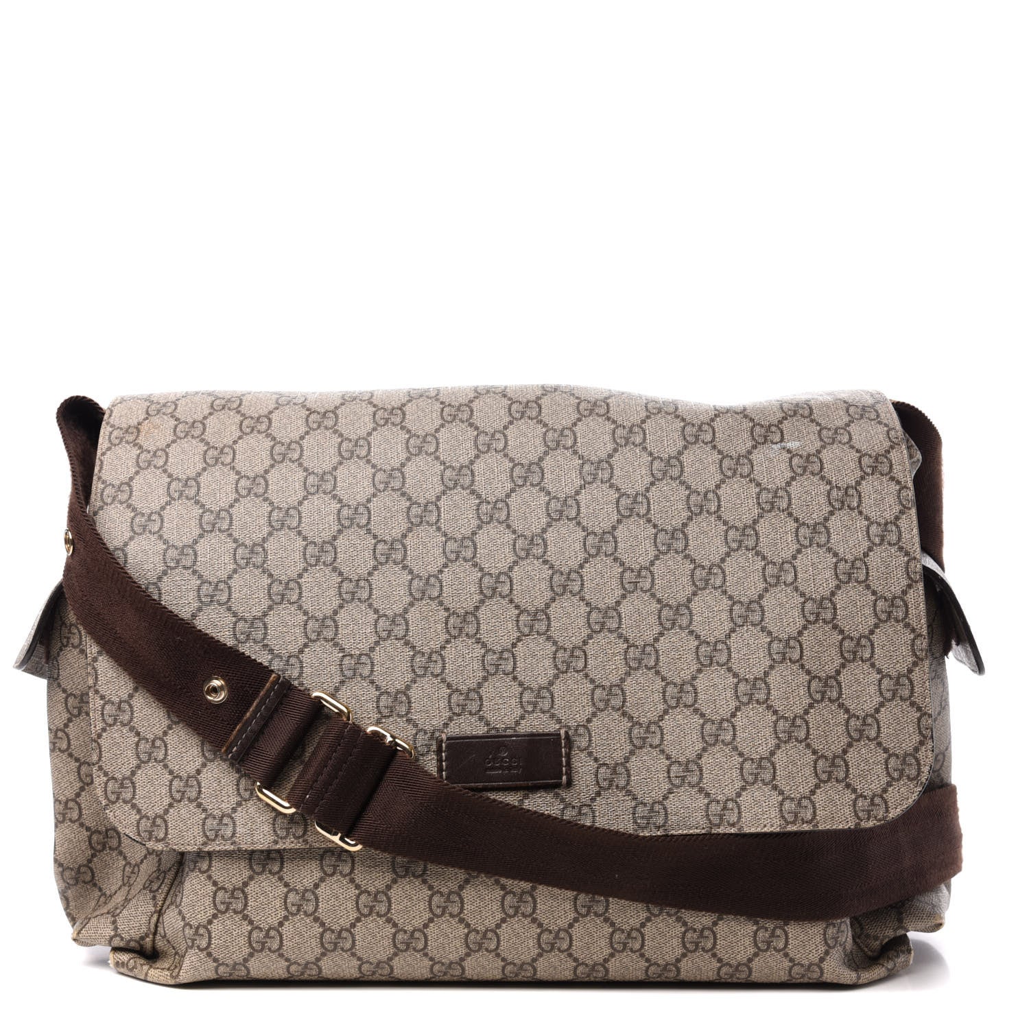 Gucci GG Plus Monogram Messenger Diaper Bag Dark Brown 1 of 13
