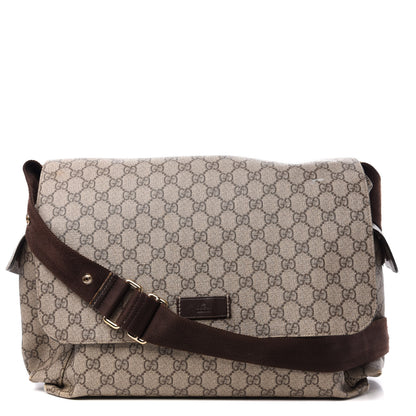 Gucci GG Plus Monogram Messenger Diaper Bag Dark Brown 1 of 13