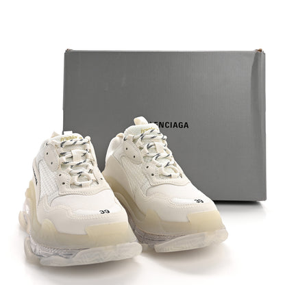 Balenciaga Fabric Mesh Clear Sole Womens Triple S Sneakers 40 White 8 of 8