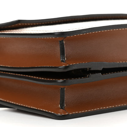 Burberry Smooth Calfskin Canvas Horseferry Print Mini Title Bag with Pocket Natural Malt Brown 9 of 10