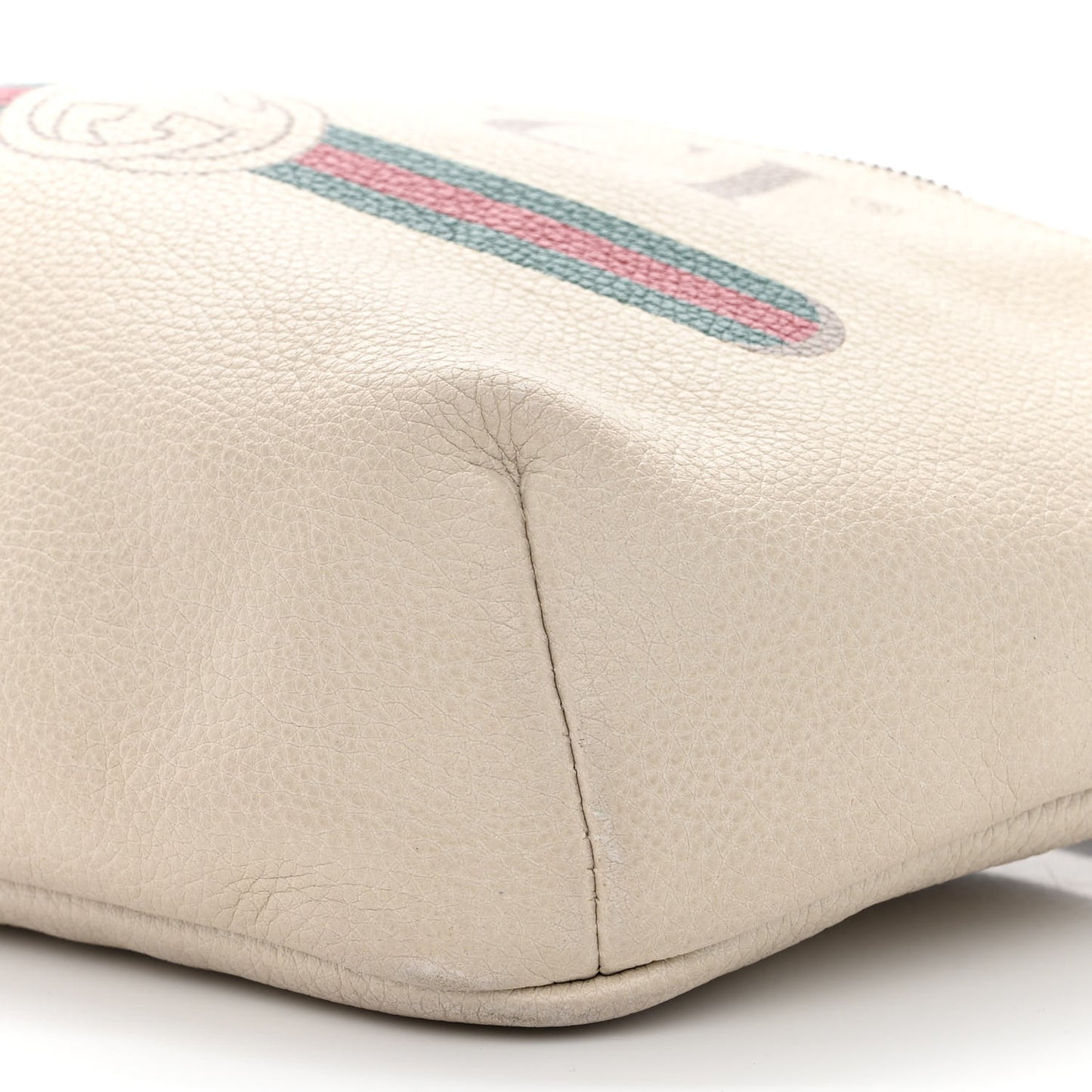 Grained Calfskin Logo Belt Bag White