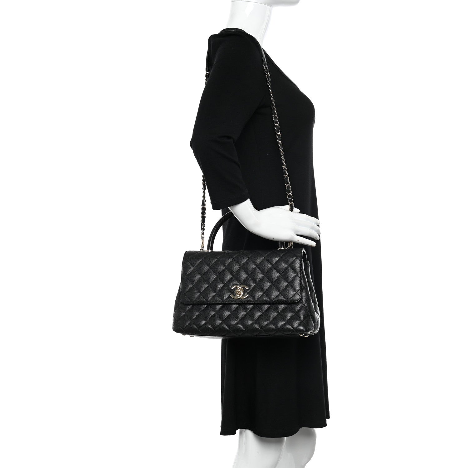Chanel Caviar Quilted Small Coco Handle Flap Black 2 of 9