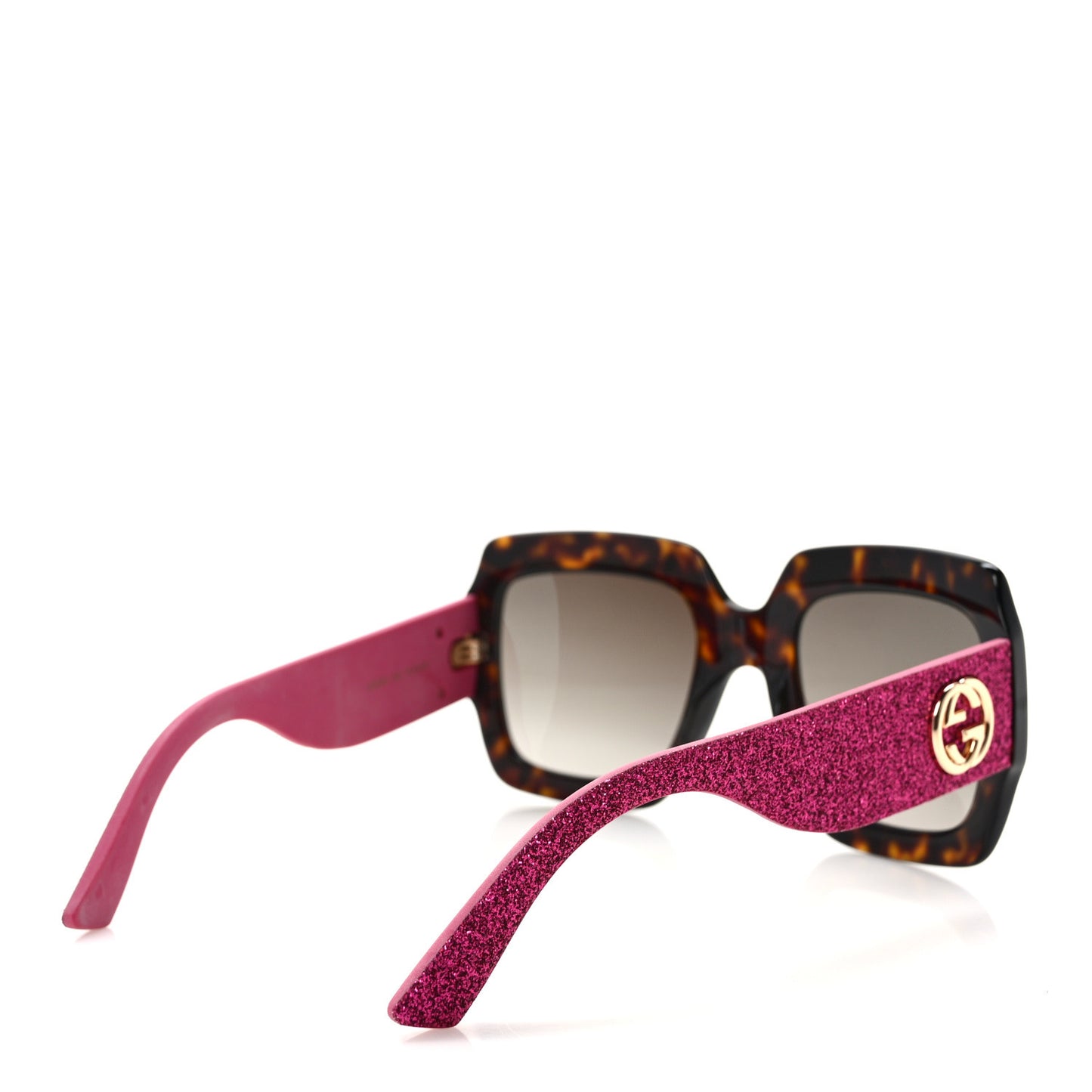 Square Frame GG0102S Sunglasses Glitter Pink Multi