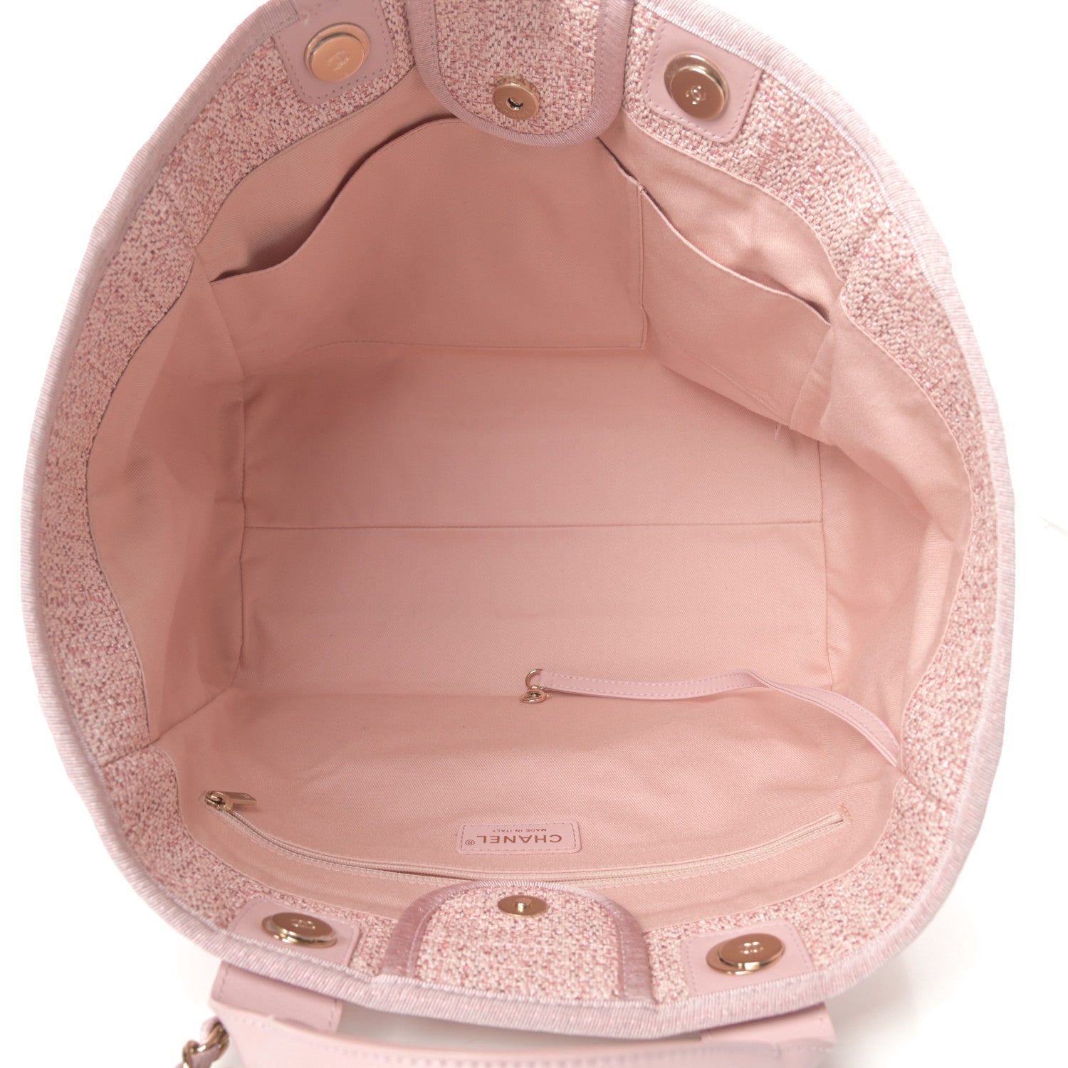 Chanel Straw Lurex Medium Deauville Tote Pink 5 of 11