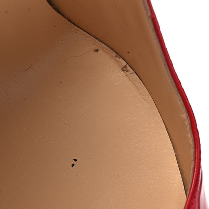 Christian Louboutin Calfskin Crocodile Embossed Kate 100 Pumps 38 Red 10 of 10