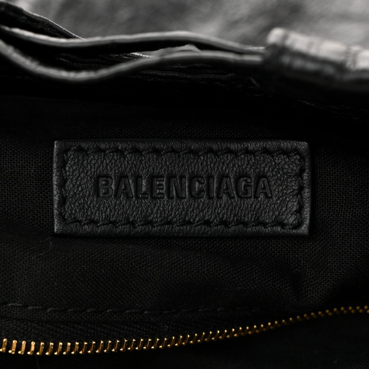 Crushed Calfskin Crush Medium Chain Tote  Black