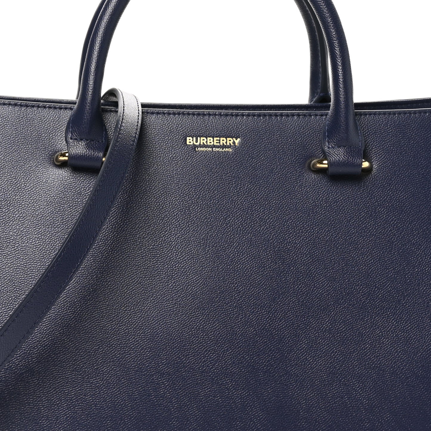 Calfskin Mega Check Small Banwell Tote Dark Canvas Blue