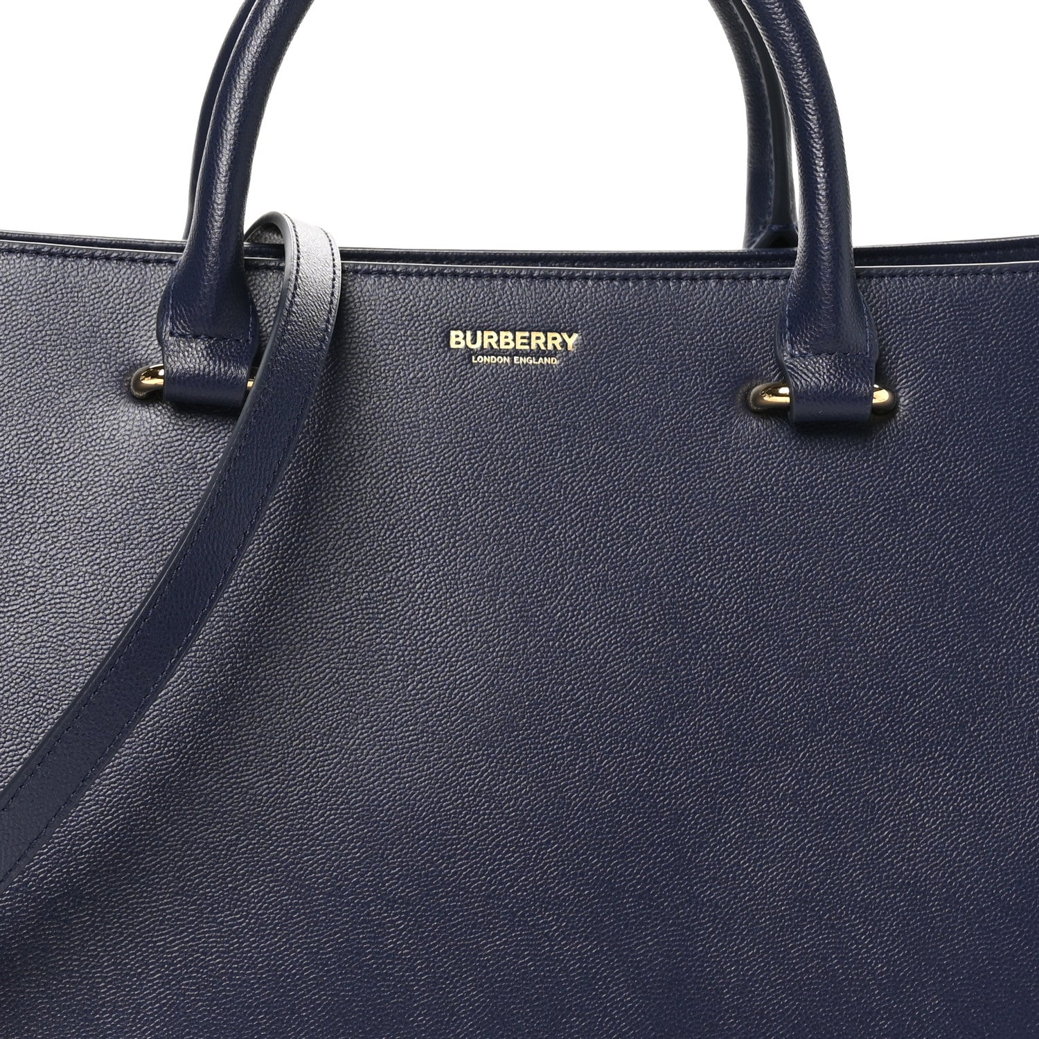 Burberry Calfskin Mega Check Small Banwell Tote Dark Canvas Blue 7 of 9