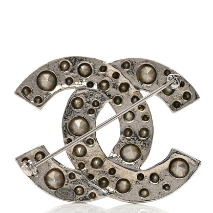 Chanel Crystal Large CC Brooch Silver 3 of 5