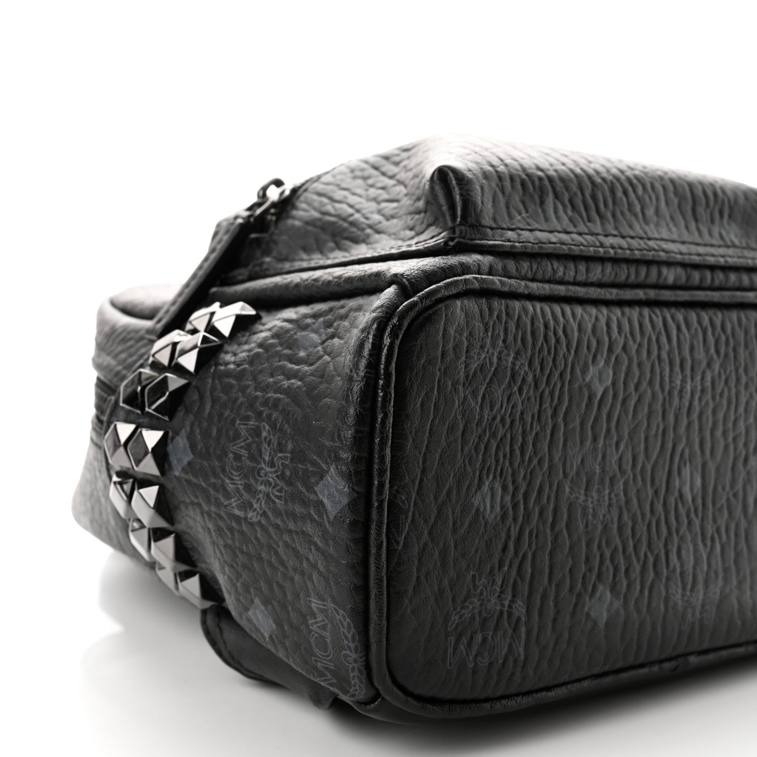 MCM Visetos Side Stud Mini Stark Backpack Black 7 of 8