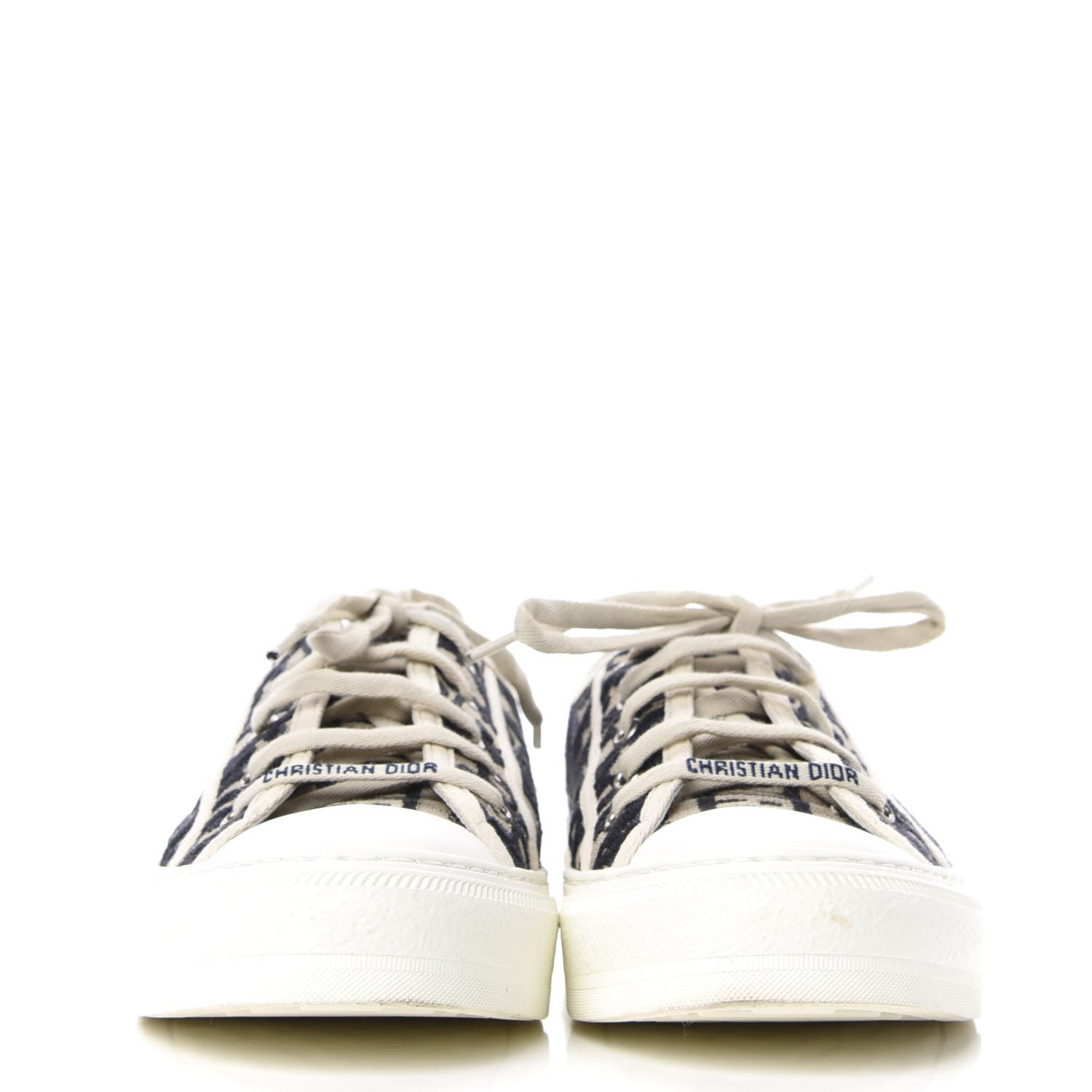 Christian Dior Canvas Oblique Walk'N'Dior Low Top Sneakers 40.5 Deep Blue 3 of 11