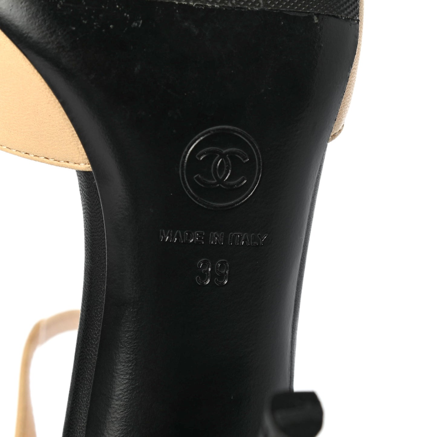 Lambskin Cap Toe CC Pumps 39 Beige Black