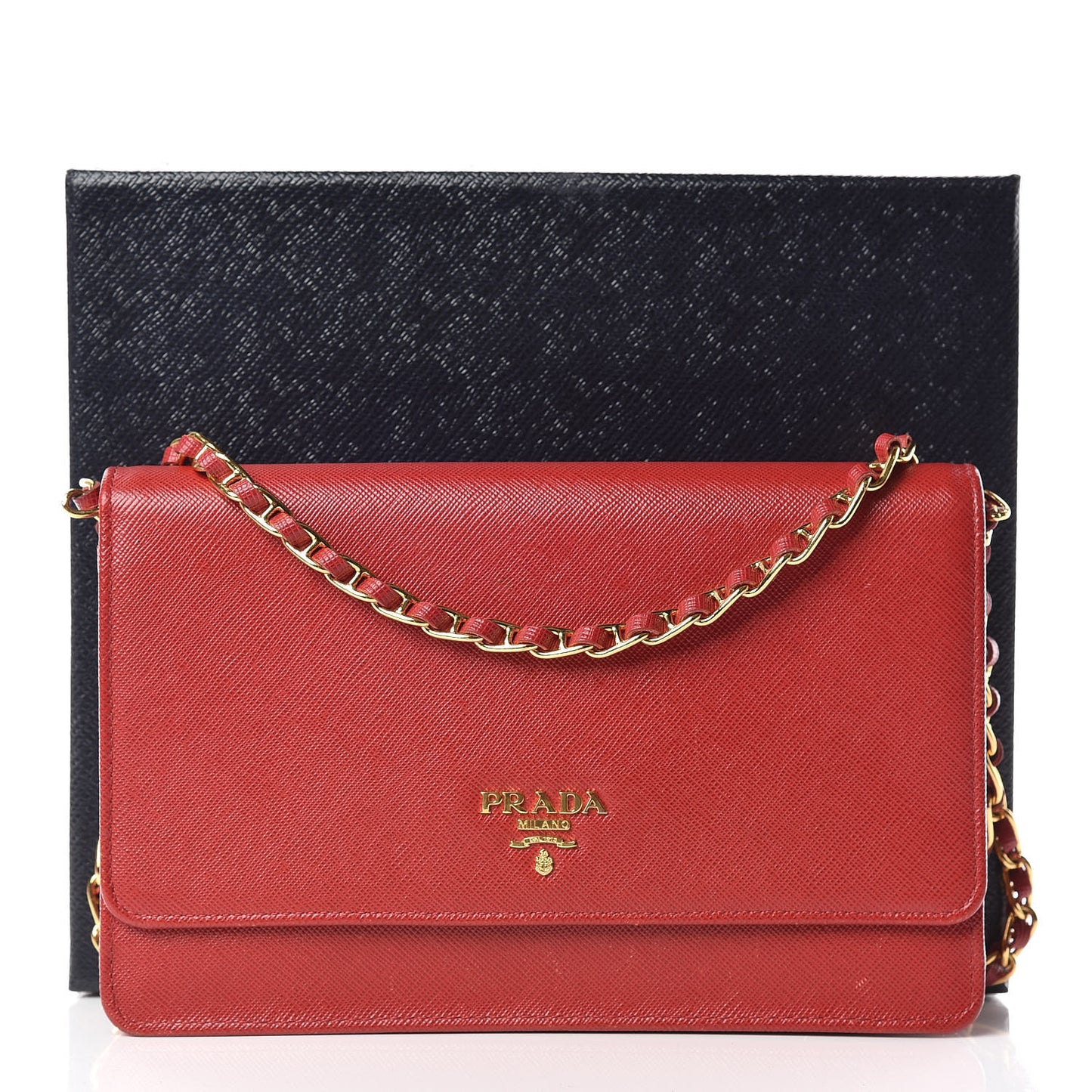 Saffiano Metal Flap Wallet With Strap Fuoco