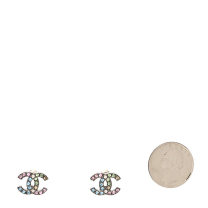 Chanel Ruthenium Crystal CC Earrings Multicolor 2 of 4