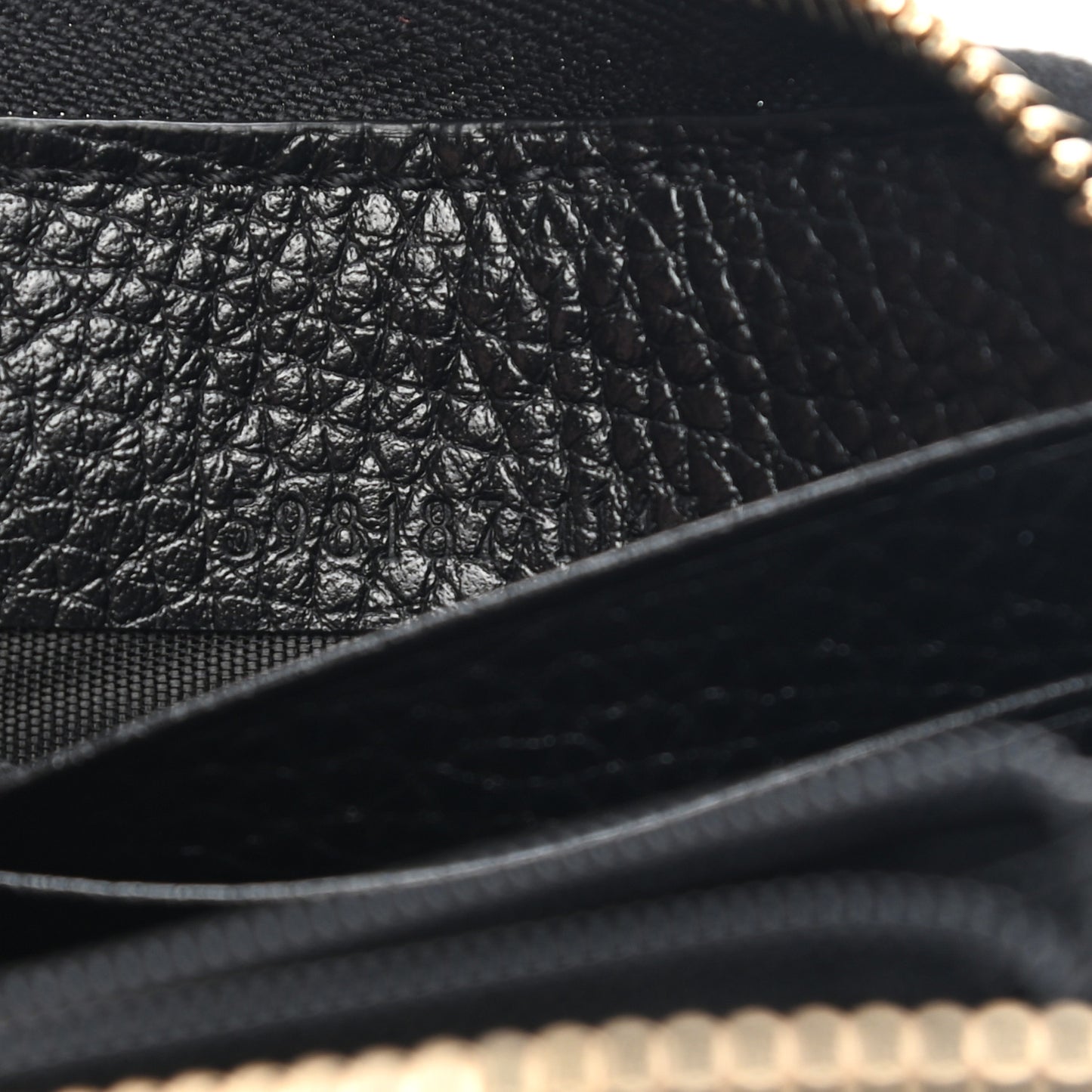 Pebbled Calfskin Soho Zip Around Wallet Black