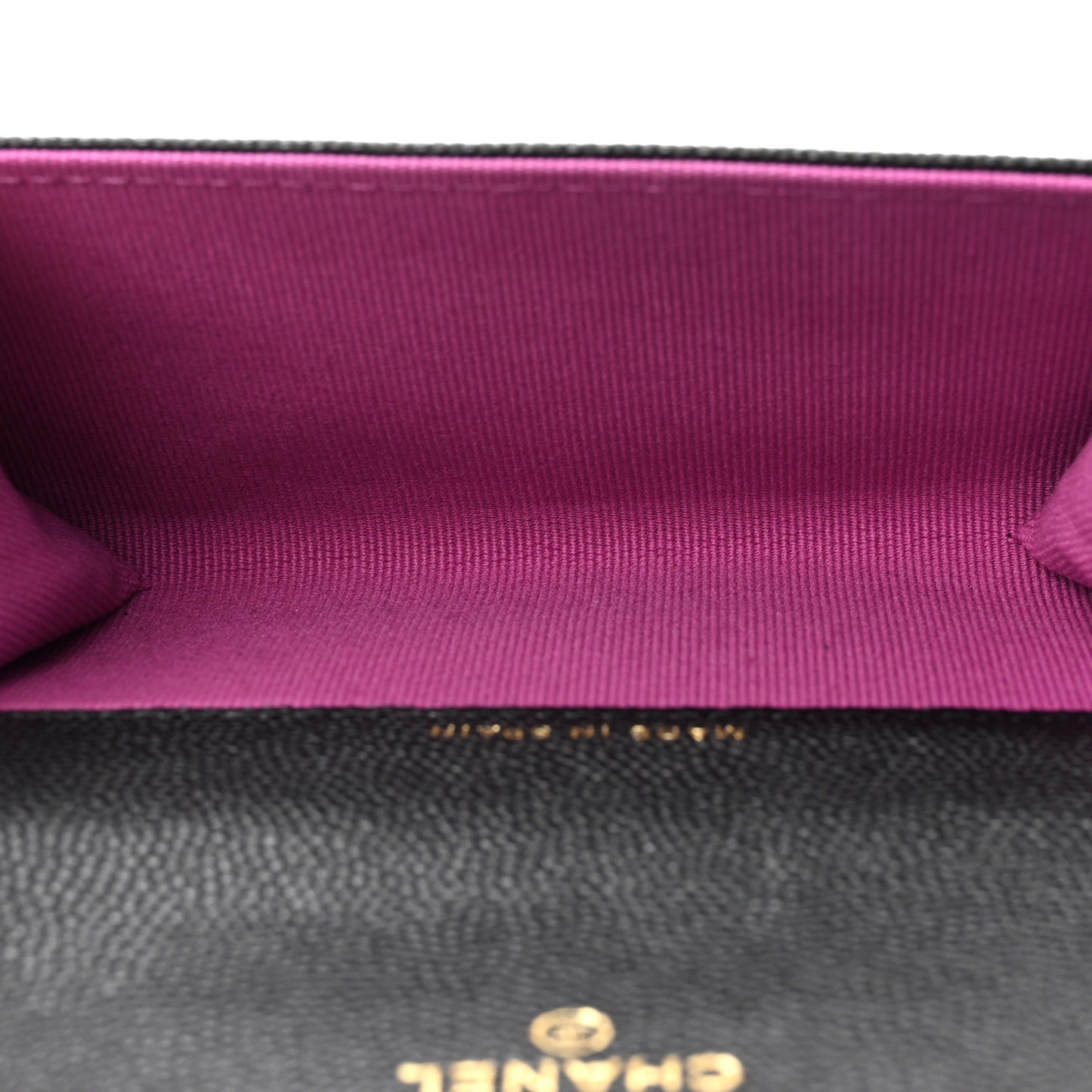 Caviar Quilted Textured CC Flap Card Holder Black