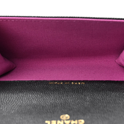 Chanel Caviar Quilted Textured CC Flap Card Holder Black 5 of 9