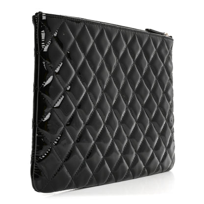 Chanel Patent Calfskin Quilted Medium Cosmetic Case Black 3 of 11