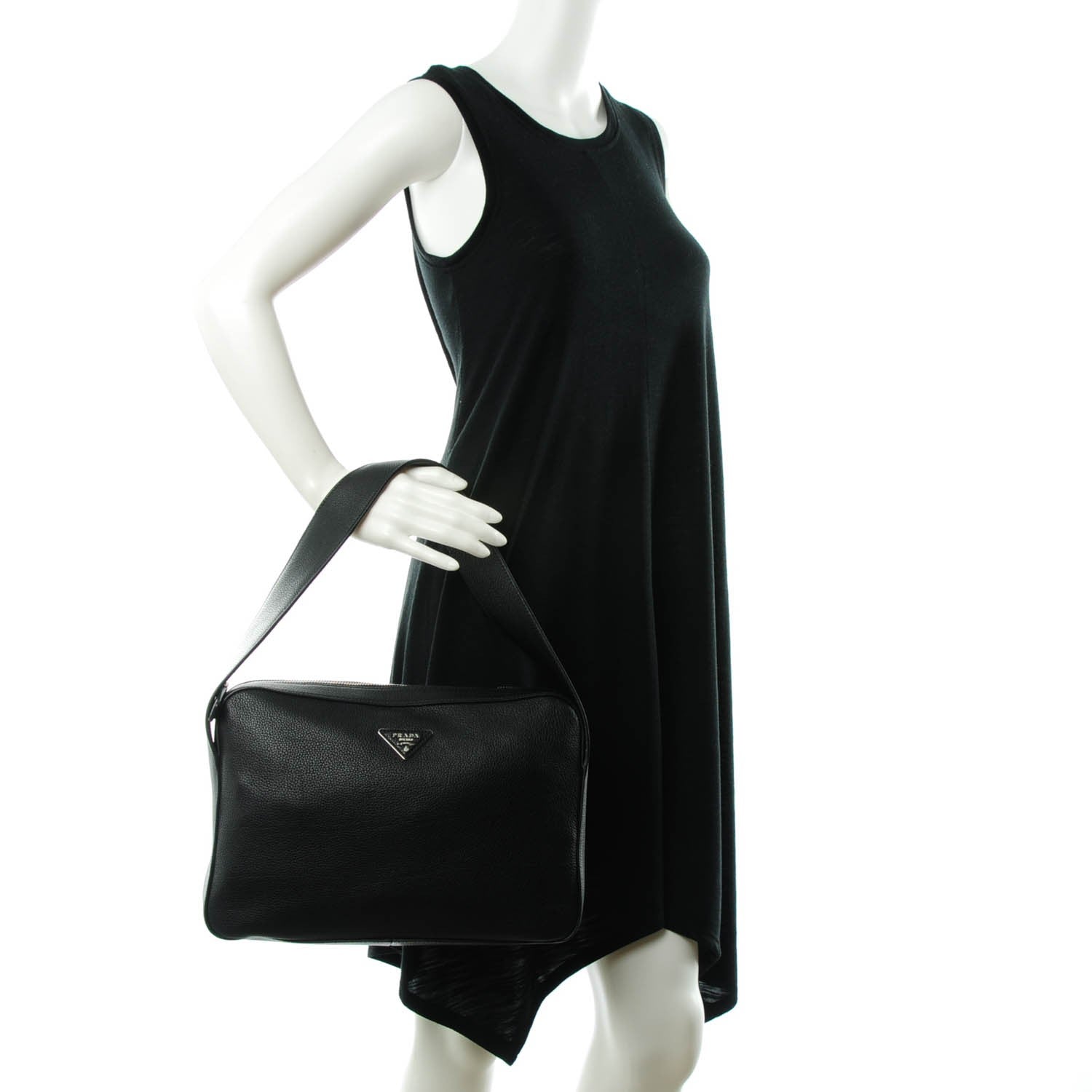 Prada Vitello Daino Shoulder Bag Nero Black 2 of 8