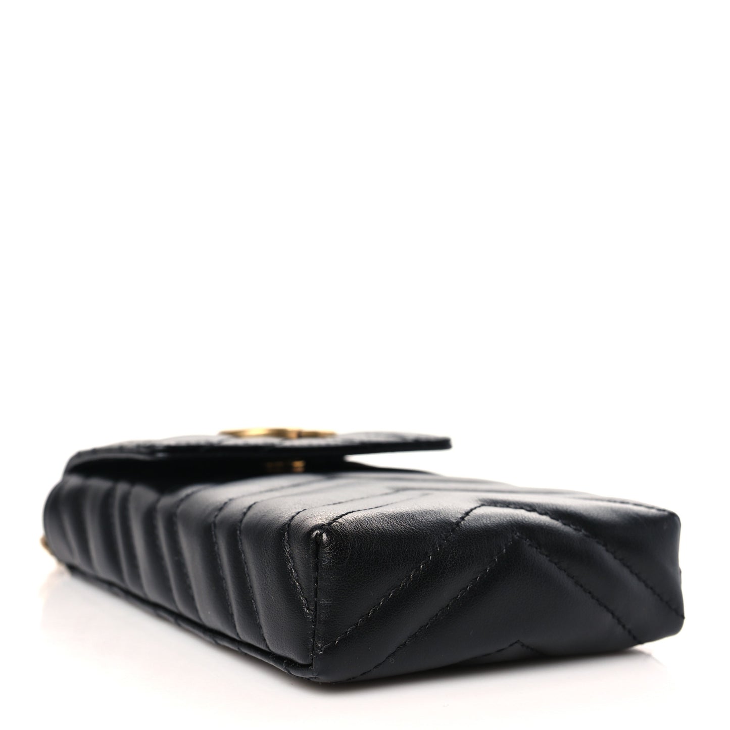 Calfskin Matelasse Mini GG Marmont Crossbody Bag Black