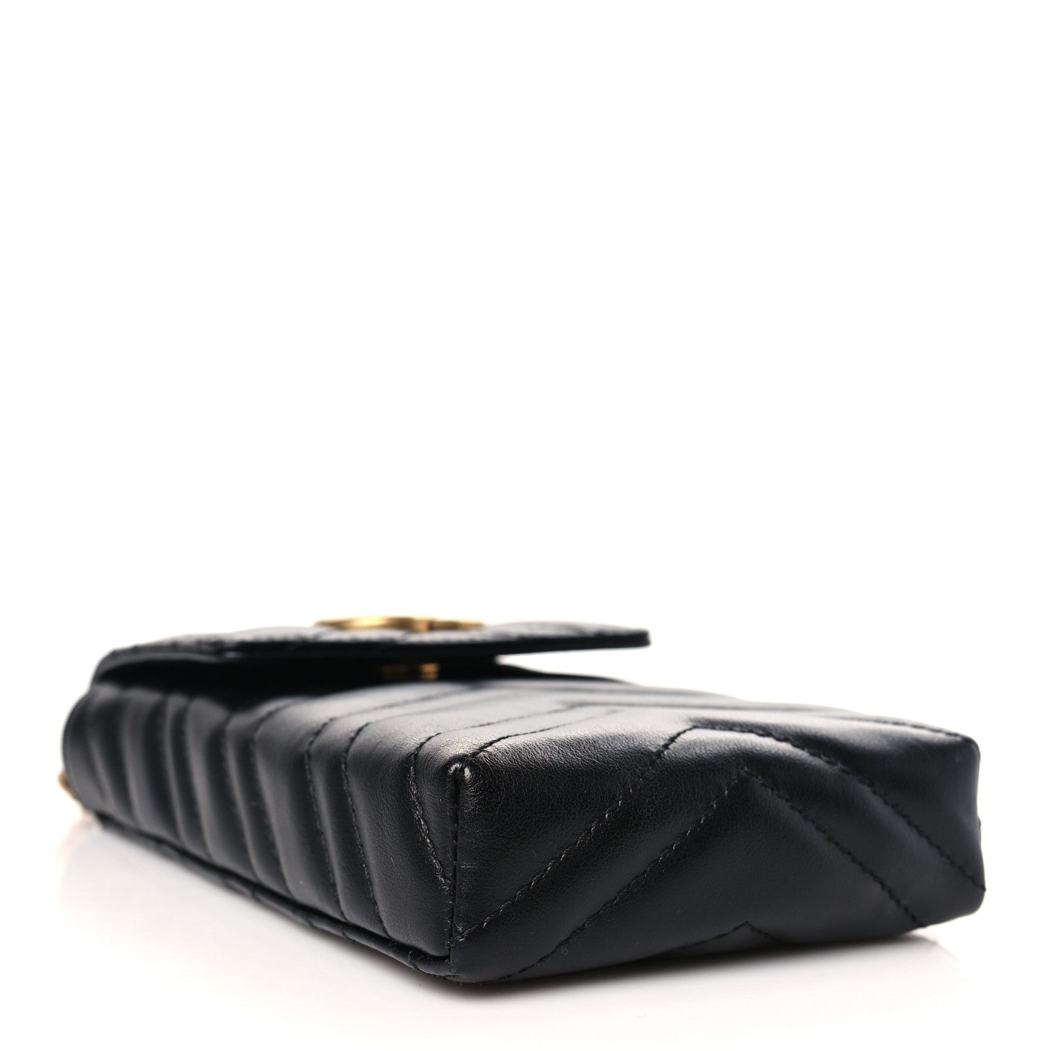 Gucci Calfskin Matelasse Mini GG Marmont Crossbody Bag Black 4 of 9