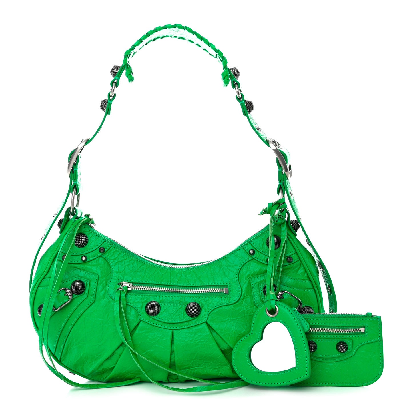 Agneau Arena Small Le Cagole Shoulder Bag Vivid Green