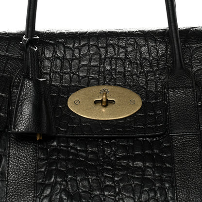 Mulberry Calfskin Crocodile Embossed Bayswater Black 7 of 13