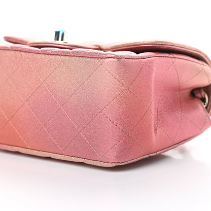 Chanel Metallic Lambskin Quilted Ombre Mini Square Flap Pink 10 of 11