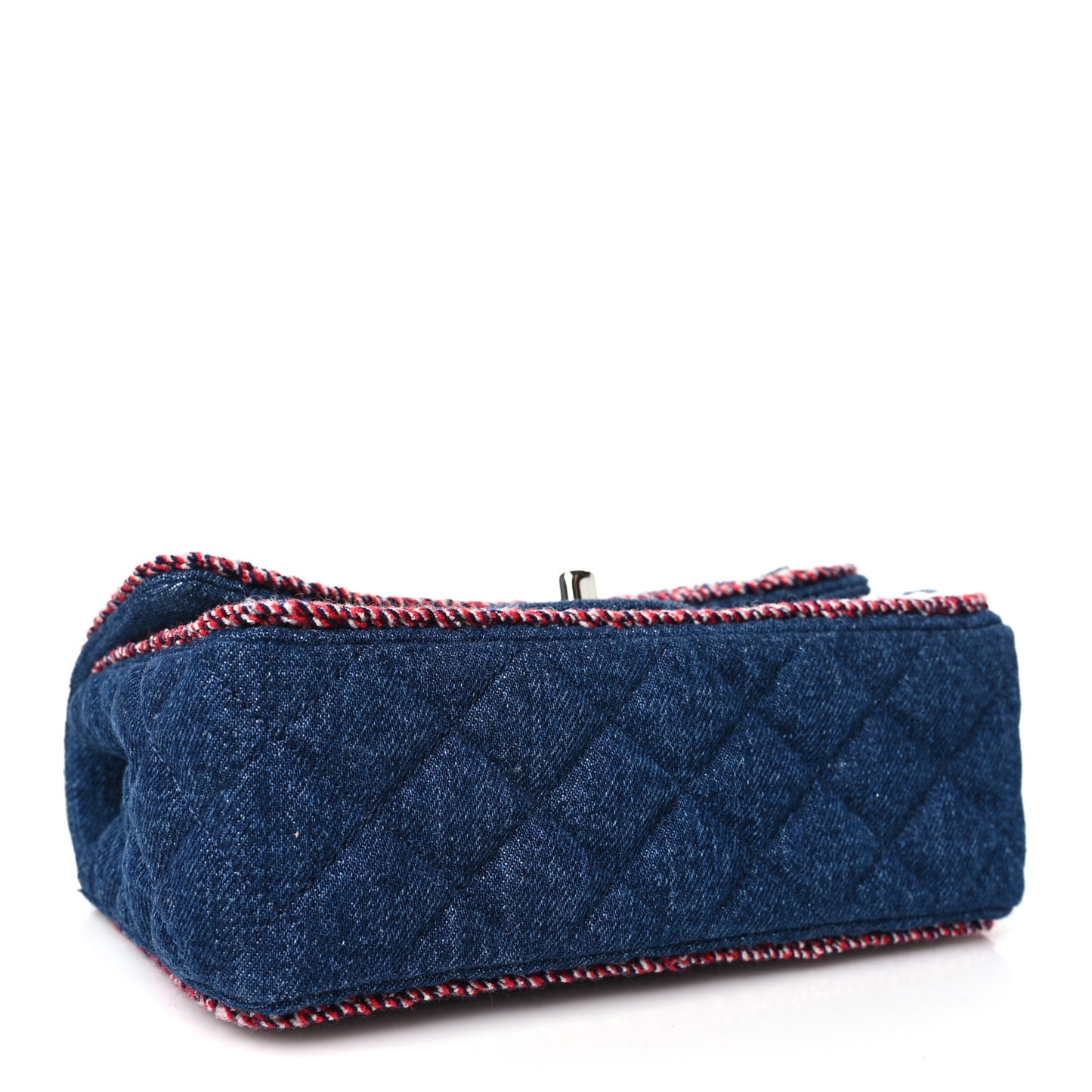 Denim Braided Mini Rectangular Flap Bag Blue