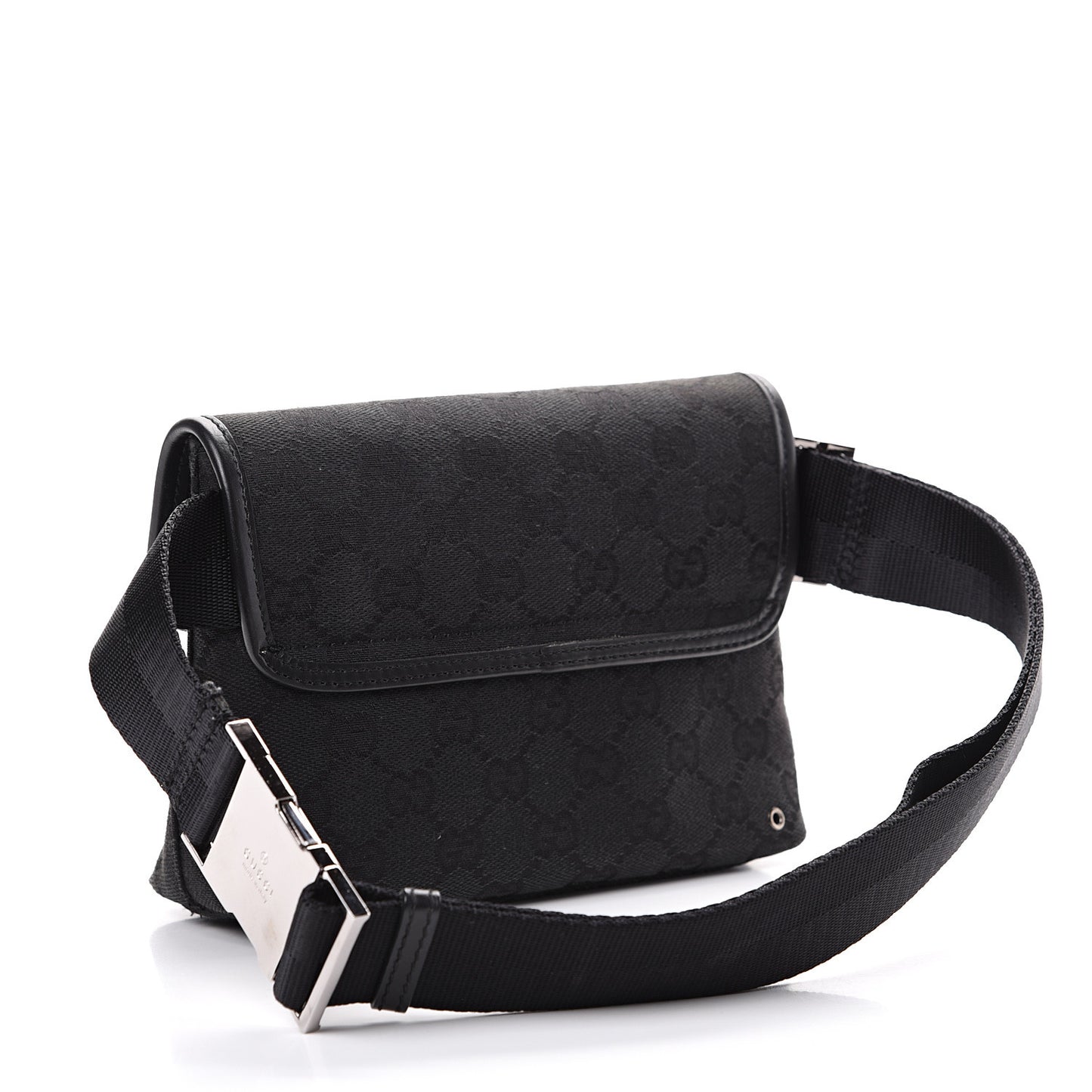 GG Monogram Web Flight Belt Bag Black