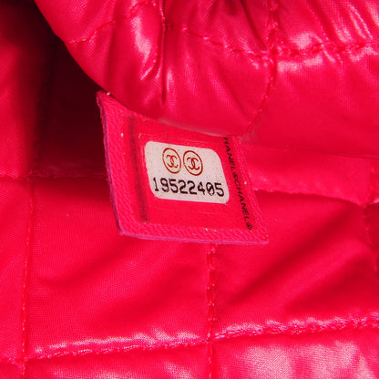 Chanel Lambskin Quilted Large Cosmetic Case Dark Pink 7 of 8