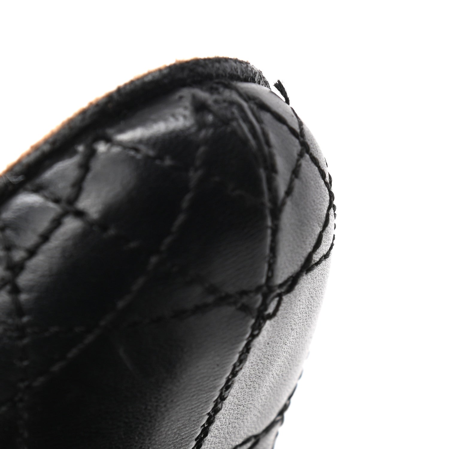 Christian Dior Lambskin Cannage Tall Boots 37 Black 9 of 10