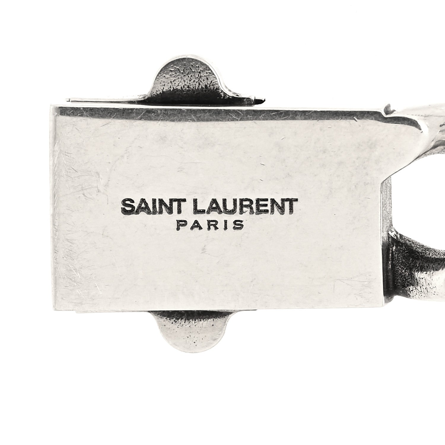 Saint Laurent Metal Curb Chain Necklace Oxidized Silver 4 of 4