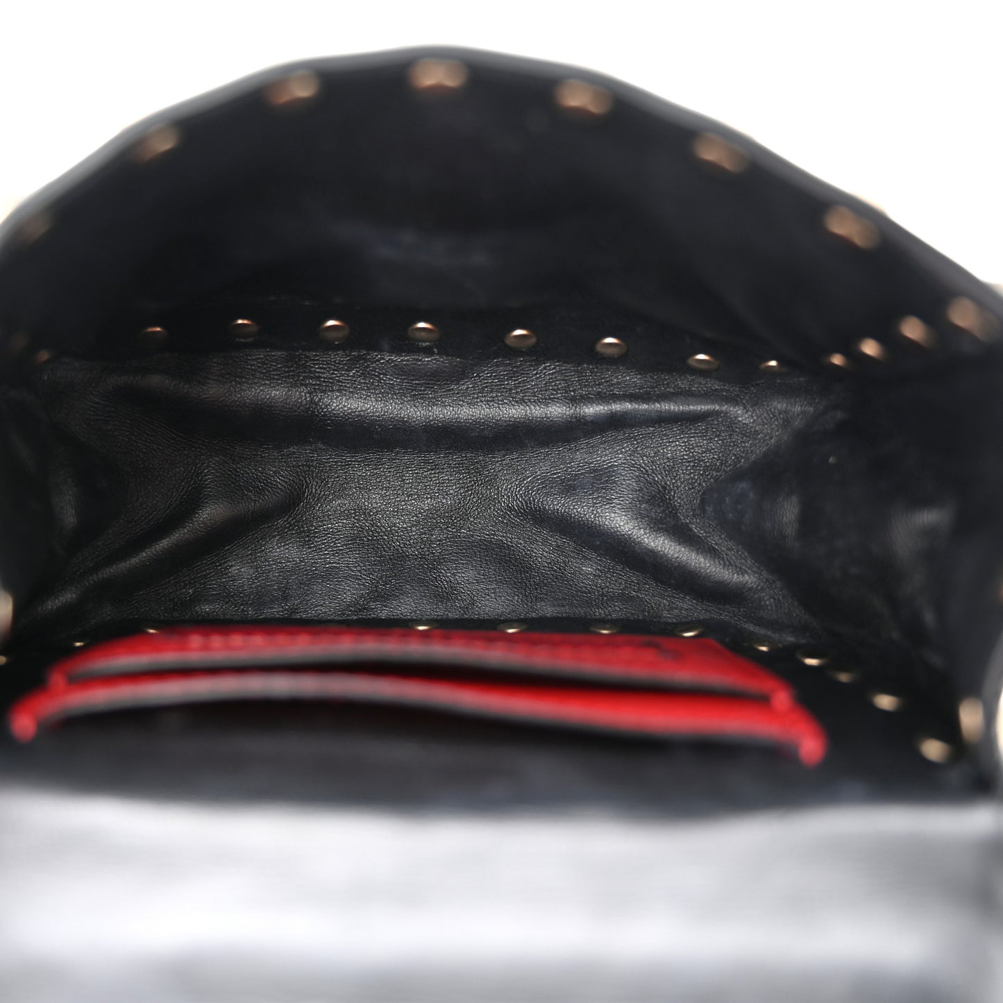 Nappa Micro Rockstud Spike Shoulder Bag Black