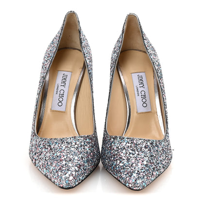 Jimmy Choo Coarse Glitter Romy 100 Pumps 38 Bubblegum 3 of 9