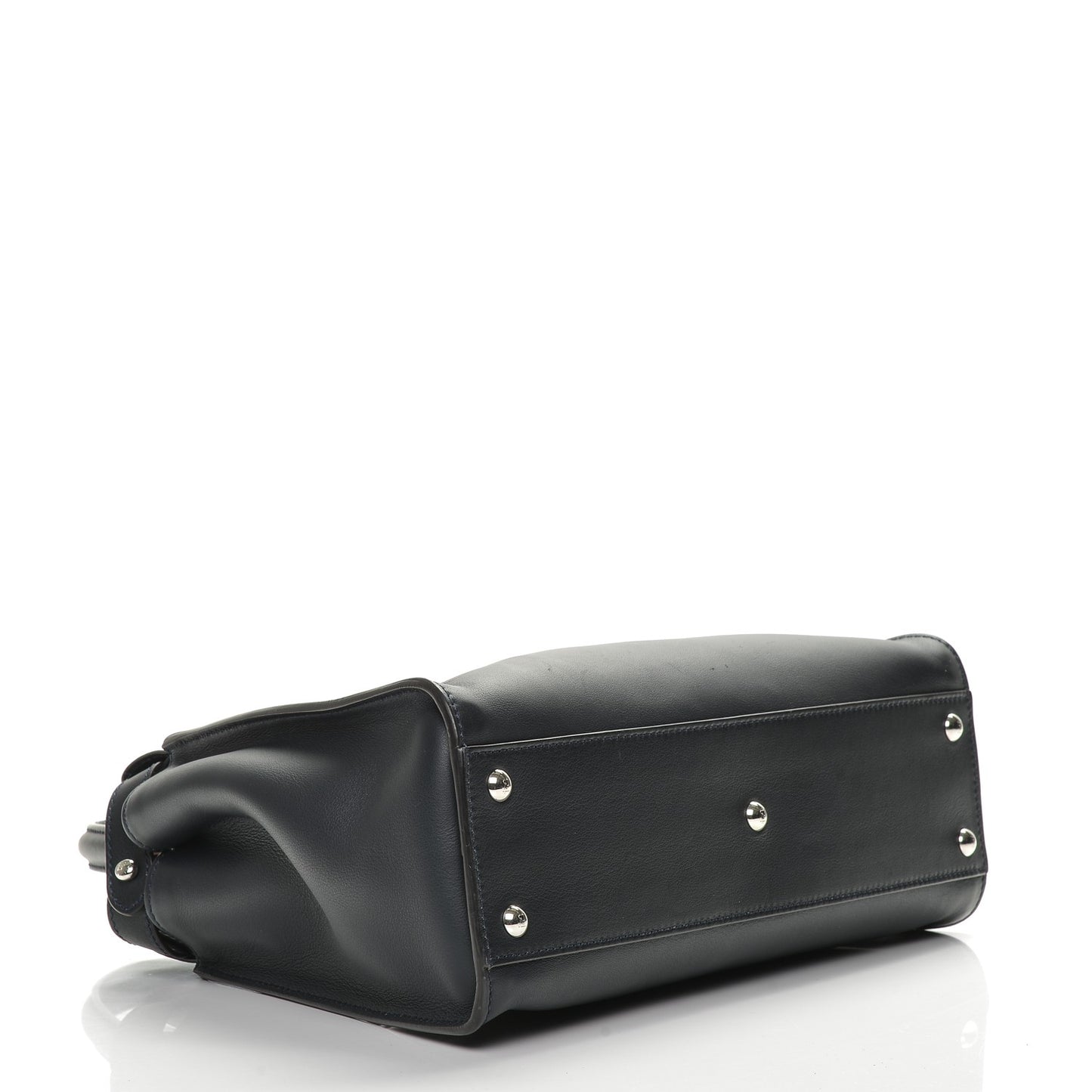 Vitello Seta Shiny Nappa Medium Peekaboo Iconic Satchel Blue Notte Ardesia