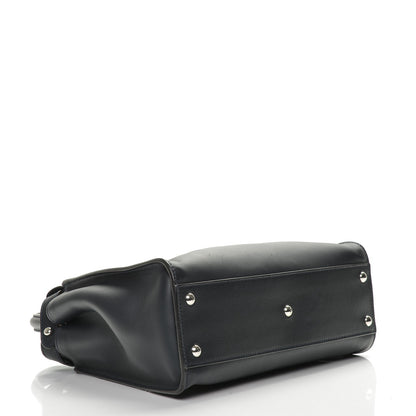 Fendi Vitello Seta Shiny Nappa Medium Peekaboo Iconic Satchel Blue Notte Ardesia 4 of 8