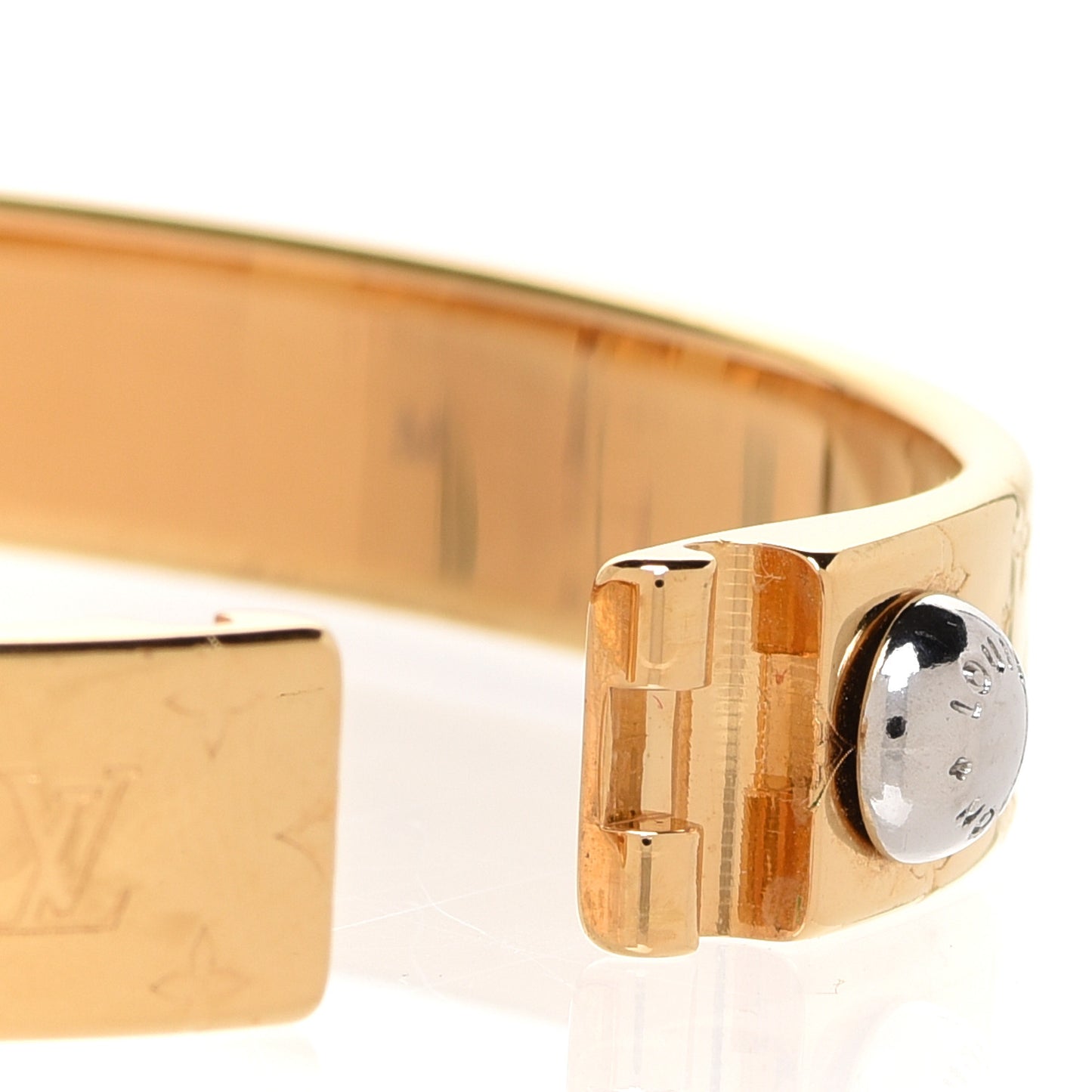 Brass Monogram Nanogram Cuff M Gold