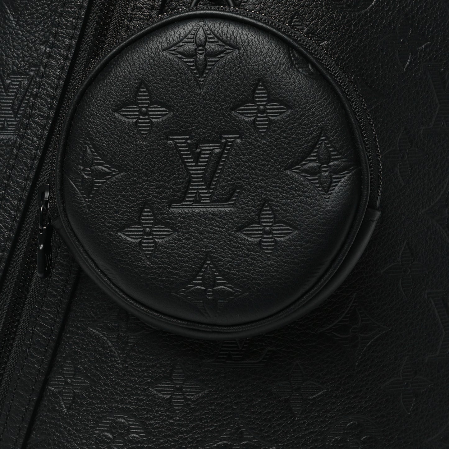 Calfskin Shadow Monogram Duo Slingbag Black